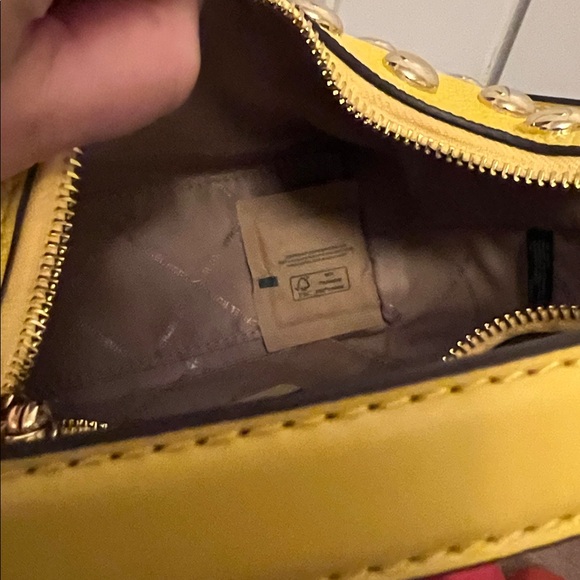 Michael Kors Gold Studded Yellow Shoulder Bag - Picture 5 of 5